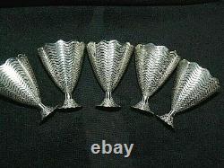 Rare Batch Of 5 Ancient Zarfs In Solid Silver Current Xixe