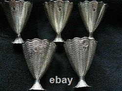Rare Batch Of 5 Ancient Zarfs In Solid Silver Current Xixe
