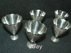 Rare Batch Of 5 Ancient Zarfs In Solid Silver Current Xixe