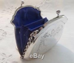 Rare Beautiful Purse Or Coin Holder Ecus Former Poincon Swan Sterling Silver