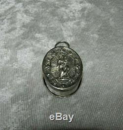 Rare Former Ex Voto Pendant Reliquary Crux Vera Cross Of Jesus Silver