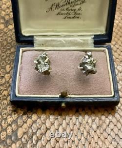 Rare Genuine Meteorite Fallen from the Sky, Silver, Antique Earrings