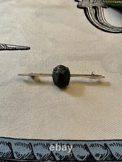 Rare Genuine Scarab Ancient Solid Silver Brooch, Splendid