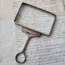 Rare Large Vintage Silver 1900 Solid Silver Magnifying Glass