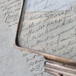 Rare Large Vintage Silver 1900 Solid Silver Magnifying Glass