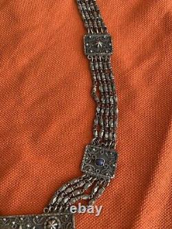 Rare Massive Silver Large Berber Oriental Necklace Egypt Ancient Lapis Lazuli