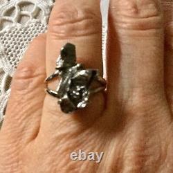 Rare Meteorite Veritable Creator Old Ring, Sterling Silver, A View