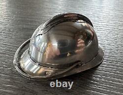 Rare Miniature Antique Solid Silver Adrian Helmet