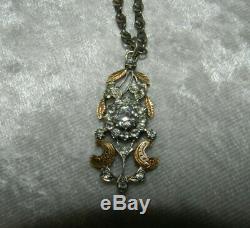 Rare Old Art Nouveau Silver Pendant Bedding / Or Regional And Shiny Jewel