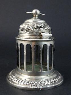 Rare Old Inkwell Cage In Sterling Silver Xixth Animal Decor