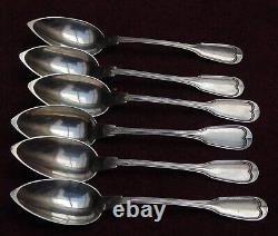 Rare Old Very Pretty 6 Spoon Moka Solid Silver Minerva Controlled 81.56 Gram