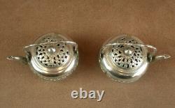 Rare Pair of Antique Solid Silver Salt Cellars in the Shape of a Teapot China Indochina