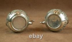 Rare Pair of Antique Solid Silver Salt Cellars in the Shape of a Teapot China Indochina