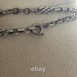 Rare Pretty Old Chain /sround 142 CM Solid Silver