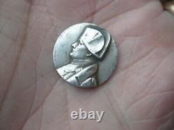 Rare Uniface ancient Napoleon Bonaparte silver solid stamped Medal