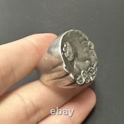 Rare Vintage Solid Silver Ring Bangle Alliance Rings Art Nouveau Creator
