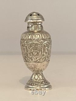 Rare and very old solid silver salt shaker with a double-headed eagle