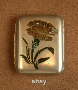 Rare antique Art Nouveau Pyrogene in solid silver and plique a jour enamel.