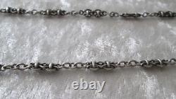 Rare antique solid silver charm necklace, 19th century Napoleon III