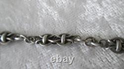 Rare antique solid silver charm necklace, 19th century Napoleon III