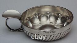 Rare antique solid silver wine taster Minerve control 90.81 grams engraved A. TORTET