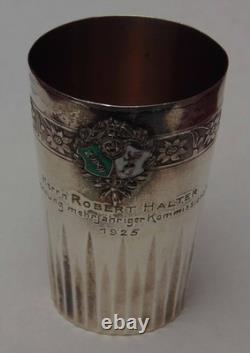 Rare magnificent antique solid silver tumbler GIEL very fine detail 50.55 grams