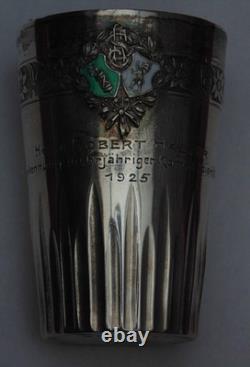 Rare magnificent antique solid silver tumbler GIEL very fine detail 50.55 grams