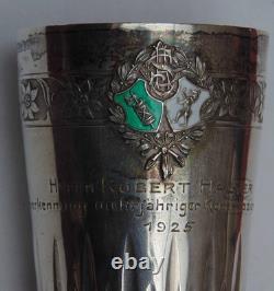 Rare magnificent antique solid silver tumbler GIEL very fine detail 50.55 grams