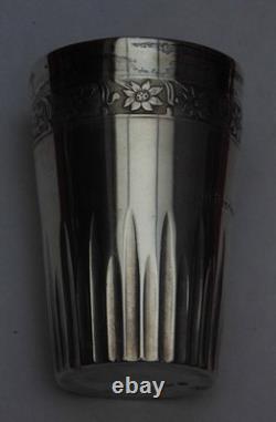 Rare magnificent antique solid silver tumbler GIEL very fine detail 50.55 grams