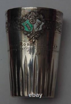 Rare magnificent antique solid silver tumbler GIEL very fine detail 50.55 grams