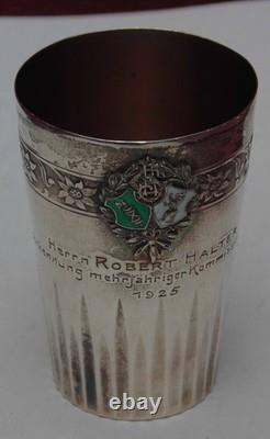 Rare magnificent antique solid silver tumbler GIEL very fine detail 50.55 grams
