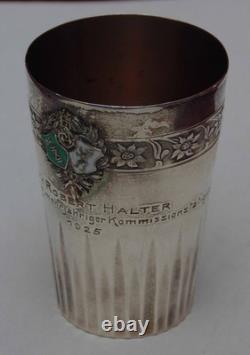 Rare magnificent antique solid silver tumbler GIEL very fine detail 50.55 grams
