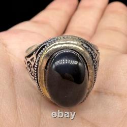 Rare unique ancient Roman ring in solid silver with authentic stone