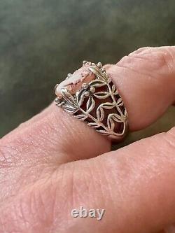 Real Cameo, Solid Carved Silver, Large Beautiful Antique Ring