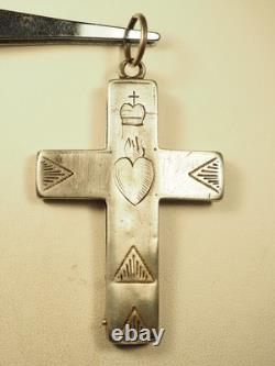 Regional Reliquary Cross, Antique 18th Century Solid Silver, Brittany Antique Silver Cross