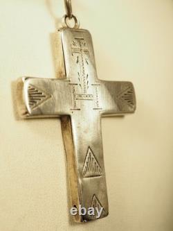 Regional Reliquary Cross, Antique 18th Century Solid Silver, Brittany Antique Silver Cross
