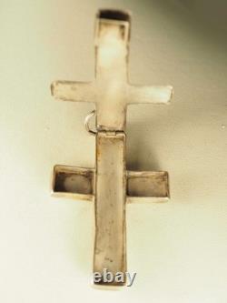 Regional Reliquary Cross, Antique 18th Century Solid Silver, Brittany Antique Silver Cross