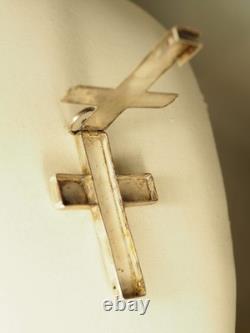 Regional Reliquary Cross, Antique 18th Century Solid Silver, Brittany Antique Silver Cross