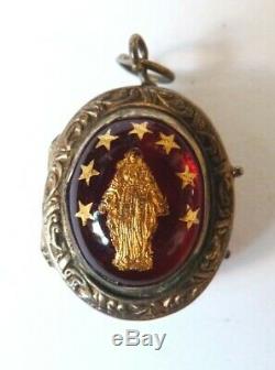 Reliquary Pendant Silver Former 19th Century Reliquary Virgin Holy Cross