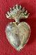 Reliquary Of The Sacred Heart Of Mary Ex-voto, Old Solid Silver Antique Heart
