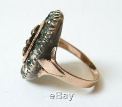 Ring 19th Century Or + Silver + Gold Rhinestone Former Bijou Ring