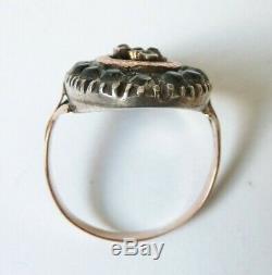 Ring 19th Century Or + Silver + Gold Rhinestone Former Bijou Ring