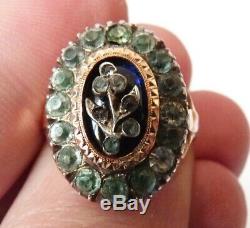 Ring 19th Century Or + Silver + Gold Rhinestone Former Bijou Ring