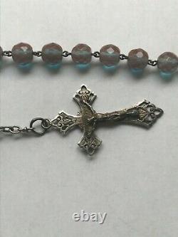 Rosary Former Saphiret Massive Silver Antique Silver Cross