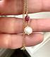 Ruby, Genuine Pearl, Vermeil, Antique Solid Silver Pendant Necklace Chain