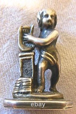 SEAL, STAMP, ANCIENT STAMP in STERLING SILVER, LYRE PLAYER