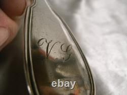 SOLID SILVER WITH ROOSTER 539 gr ANTIQUE 6 PLACE SETTINGS SPOON FORK EDGE FILET