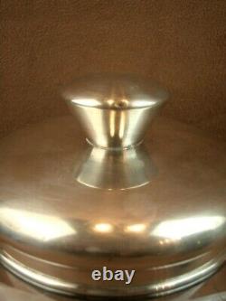 SUPERB ANTIQUE CRYSTAL AND SOLID SILVER BISCUIT POT BUCKET XIXth