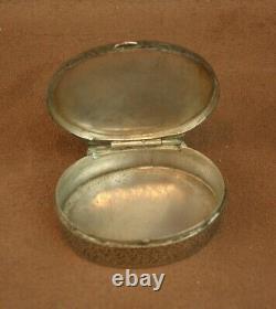 SUPERB ANTIQUE SNUFF BOX IN SOLID SILVER WITH ENAMEL DECORATION 19th CENTURY
