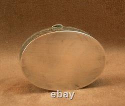 SUPERB ANTIQUE SNUFF BOX IN SOLID SILVER WITH ENAMEL DECORATION 19th CENTURY
